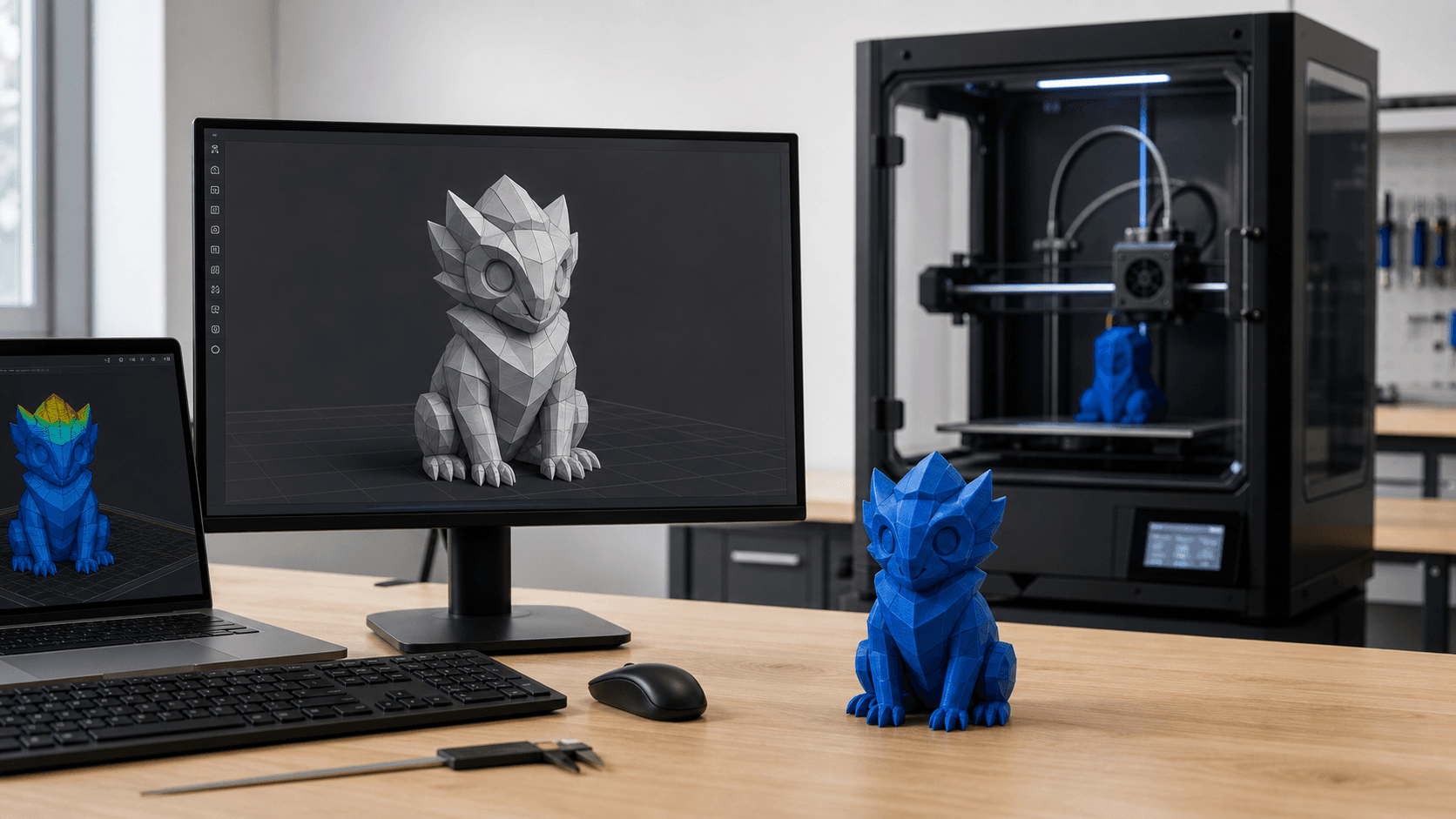 Dal modello 3D generato con intelligenza artificiale al pezzo stampato